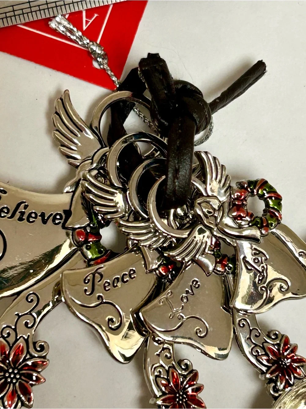 Ganz Measuring Spoon Set 4 Piece Angels with Wreaths Believe Peace Love Joy
